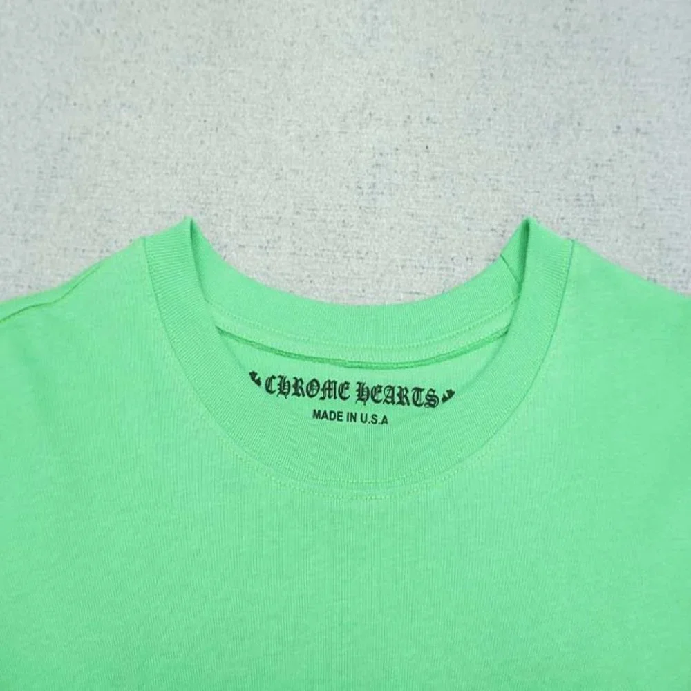 Chrome Hearts Yellow Letter Print Logo T-Shirt - Green Long Sleeve - Picture 10 of 13